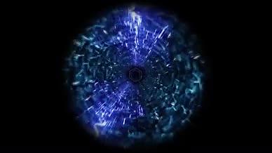 蓝色光效隧道视频的预览图